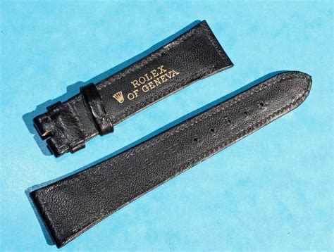 vintage rolex black leather strap|original Rolex leather strap.